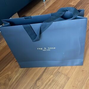 Two black Rag and Bone with gold logo shopping bags